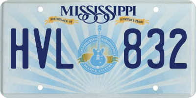 MS license plate HVL832