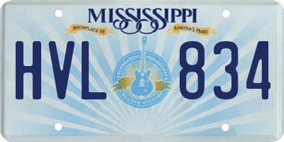 MS license plate HVL834