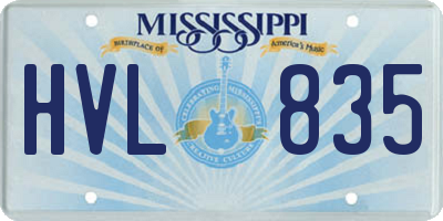 MS license plate HVL835