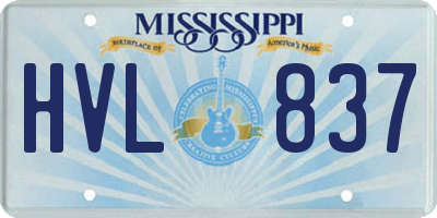 MS license plate HVL837