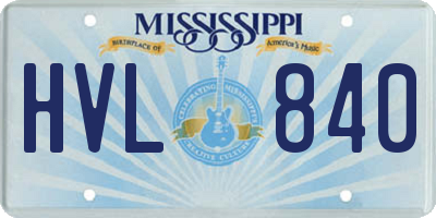 MS license plate HVL840