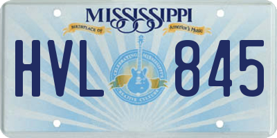 MS license plate HVL845