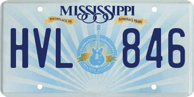 MS license plate HVL846