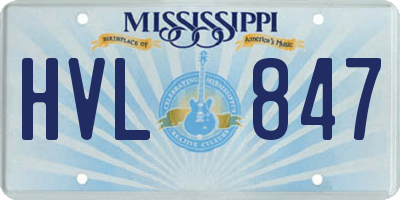 MS license plate HVL847