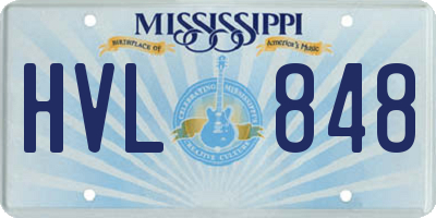 MS license plate HVL848
