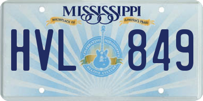 MS license plate HVL849