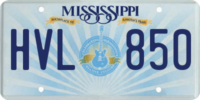 MS license plate HVL850