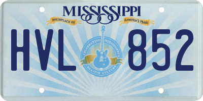 MS license plate HVL852