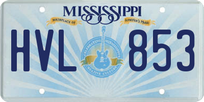 MS license plate HVL853