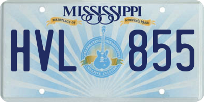 MS license plate HVL855