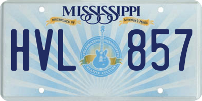 MS license plate HVL857