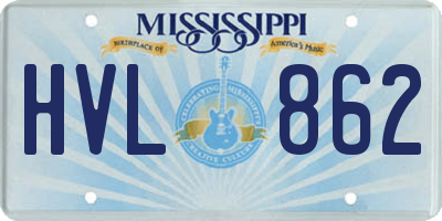 MS license plate HVL862