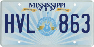 MS license plate HVL863