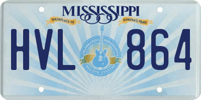MS license plate HVL864