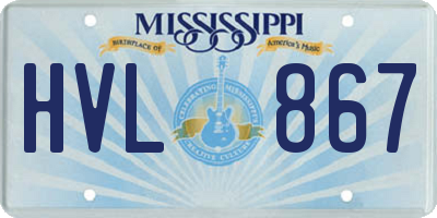 MS license plate HVL867