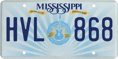 MS license plate HVL868