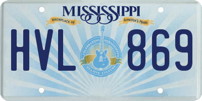 MS license plate HVL869