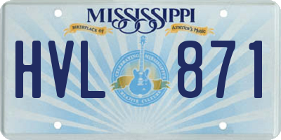 MS license plate HVL871