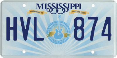 MS license plate HVL874