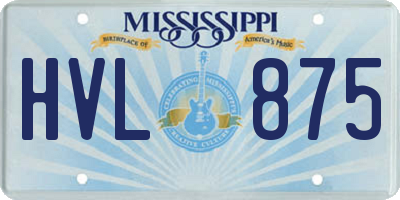 MS license plate HVL875