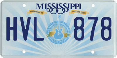 MS license plate HVL878