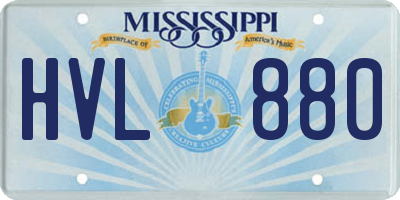 MS license plate HVL880