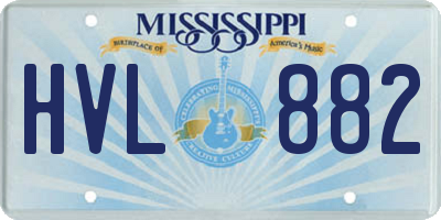 MS license plate HVL882