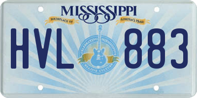 MS license plate HVL883