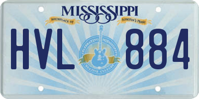 MS license plate HVL884