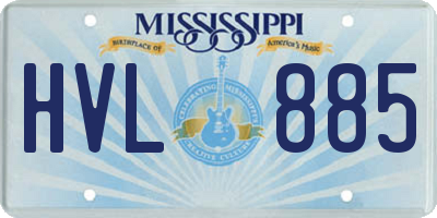 MS license plate HVL885
