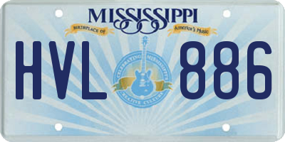 MS license plate HVL886