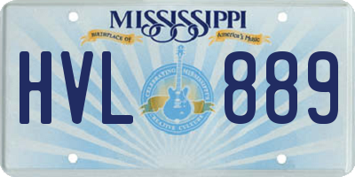 MS license plate HVL889