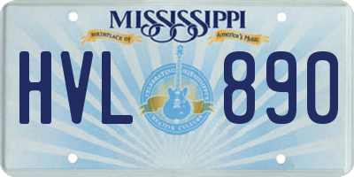 MS license plate HVL890
