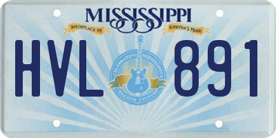 MS license plate HVL891