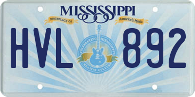 MS license plate HVL892