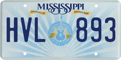 MS license plate HVL893