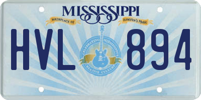 MS license plate HVL894