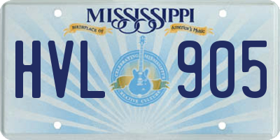 MS license plate HVL905