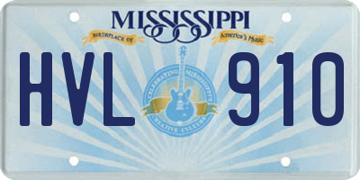 MS license plate HVL910