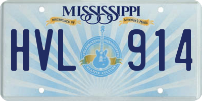 MS license plate HVL914