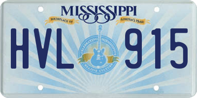 MS license plate HVL915