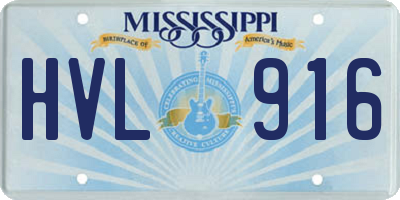 MS license plate HVL916