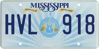 MS license plate HVL918