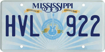 MS license plate HVL922