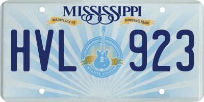 MS license plate HVL923