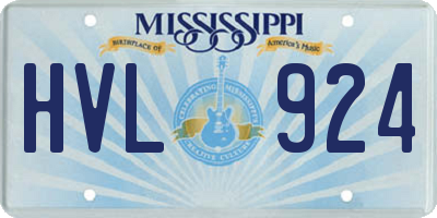 MS license plate HVL924