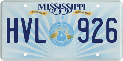 MS license plate HVL926