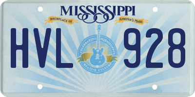 MS license plate HVL928