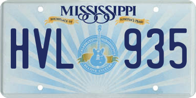 MS license plate HVL935