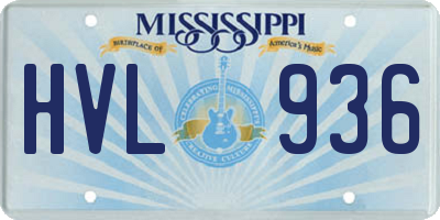 MS license plate HVL936